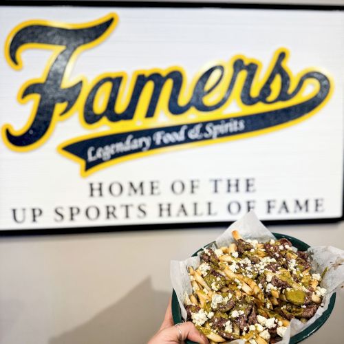 Famers legendary food and spirits is home to the Upper Peninsula Sports Hall of Fame.